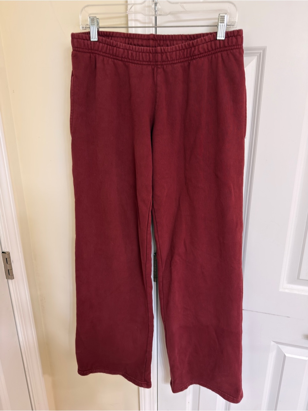 Brandy Melville Kids Wide-Leg Sweatpants in Burgundy Red